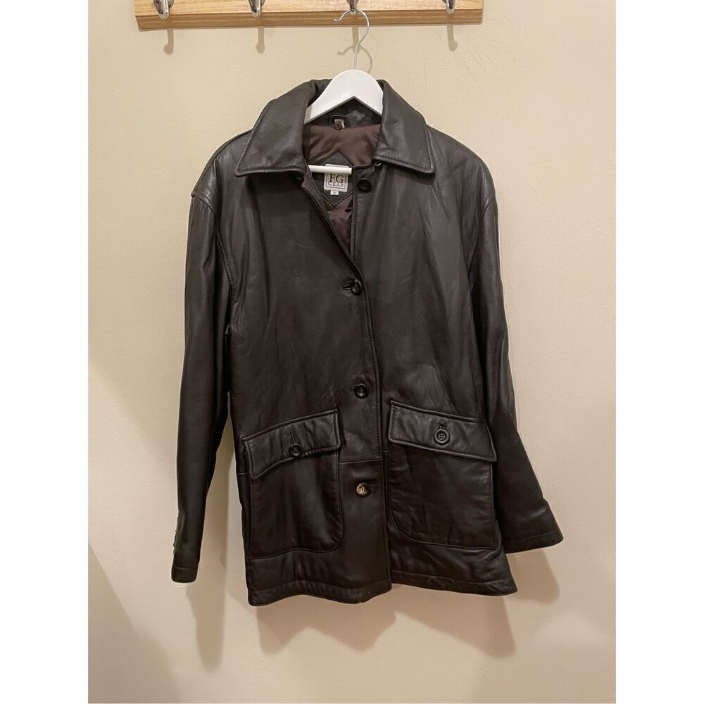 Vintage FG gear dark brown women’s leather jacket flawed size small